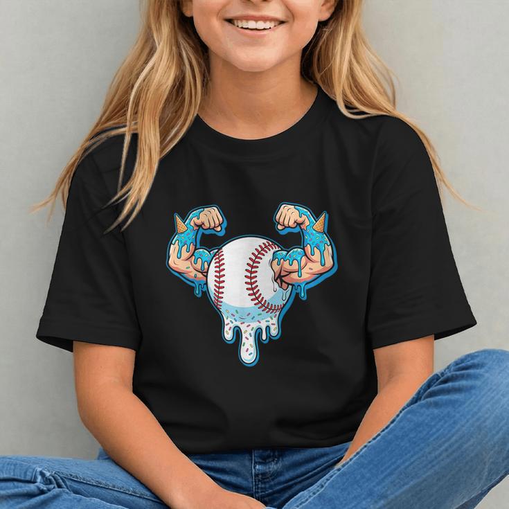 Baseball Drip Ice Cream Strong Character Graphic Youth Baseball Drip Ice Cream Strong Character Graphic Youth