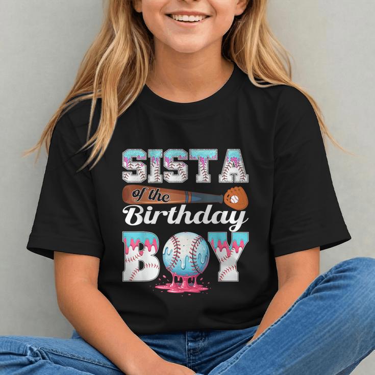 Baseball Ice Cream Drip Sista Of The Birthday Boy Graphic Youth