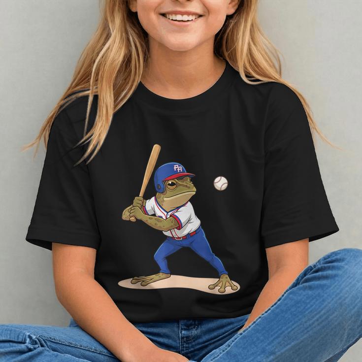 Baseball Puerto Rico Patriotic Flag Boricua Baseball Player Graphic Youth