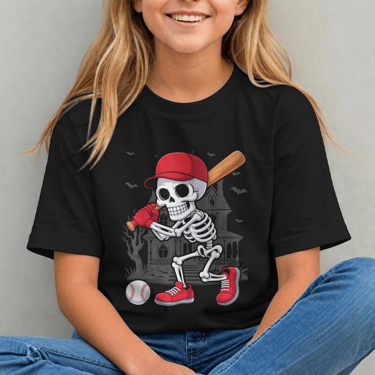 Baseball Skeleton Halloween Playing Graphic Youth Baseball Skeleton Halloween Playing Graphic Youth