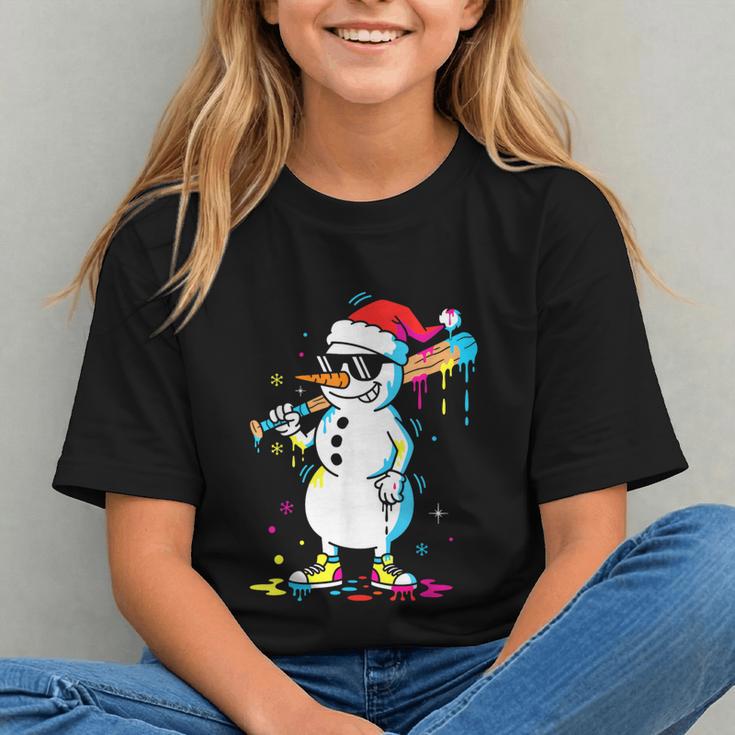 Baseball Snowman Drip Cool Christmas Men Boys Girls Graphic Youth