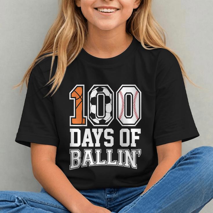 Baseball Soccer Basketball 100 Days Of School Graphic Youth Baseball Soccer Basketball 100 Days Of School Graphic Youth