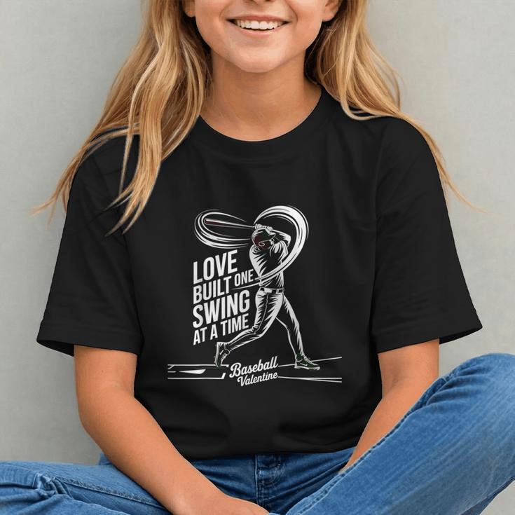 Baseball Valentine Love Built One Swing At A Time Tee Graphic Youth Baseball Valentine Love Built One Swing At A Time Tee Graphic Youth