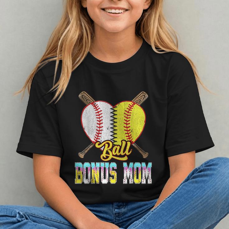 Bonus Mom Of Both Half Baseball Softball Ice Cream Drip Graphic Youth Bonus Mom Of Both Half Baseball Softball Ice Cream Drip Graphic Youth