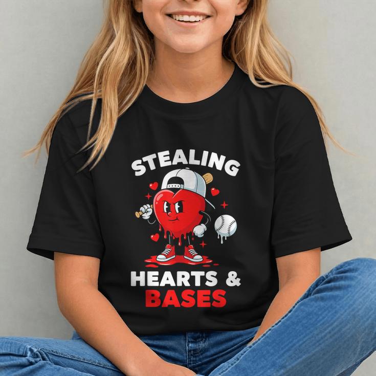 Boys Valentines Baseball Drip Icecream Stealing Hearts Kids Graphic Youth Boys Valentines Baseball Drip Icecream Stealing Hearts Kids Graphic Youth
