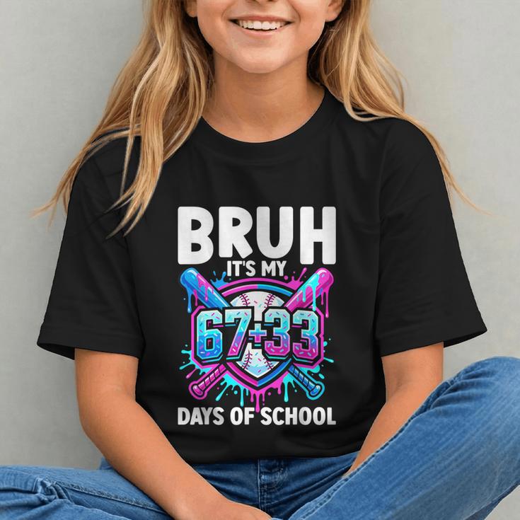 Bruh It's My 67 33 Days Of School Baseball 100 Days Smarter Graphic Youth Bruh It's My 67 33 Days Of School Baseball 100 Days Smarter Graphic Youth