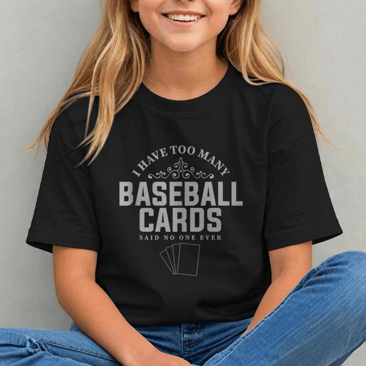 Card Collector I Have Too Many Baseball Cards Graphic Youth Card Collector I Have Too Many Baseball Cards Graphic Youth