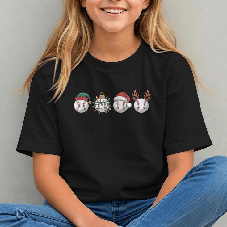 Christmas Baseball Player X-Mas Balls Graphic Youth