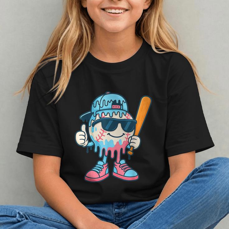 Cool Ice Cream Drip Baseball Drip For Boys Sports Kids Graphic Youth
