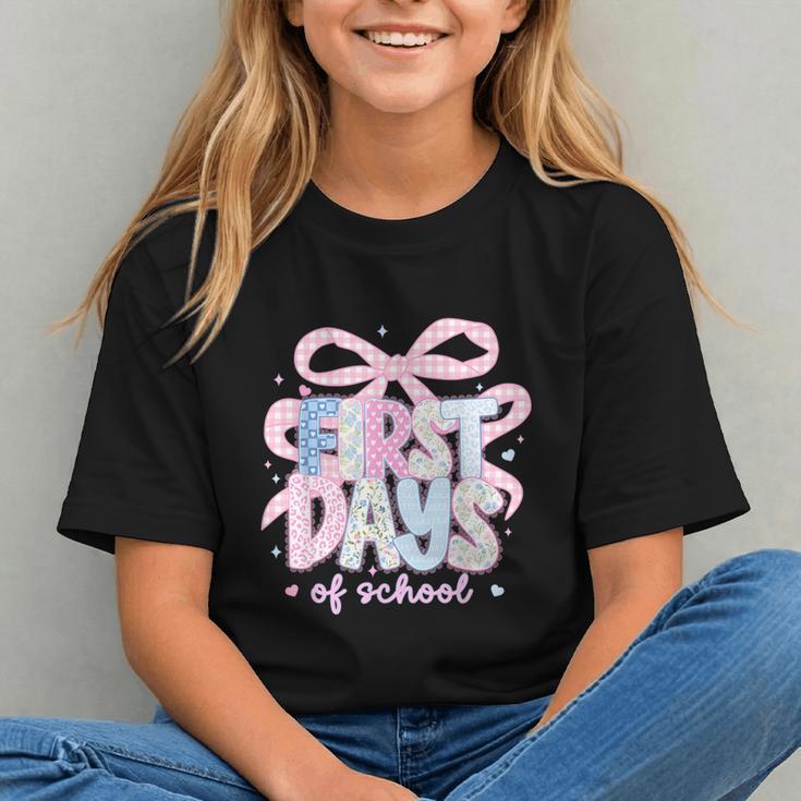 Coquette Bow Happy First Day Of School Back To School Retro Graphic Youth Coquette Bow Happy First Day Of School Back To School Retro Graphic Youth