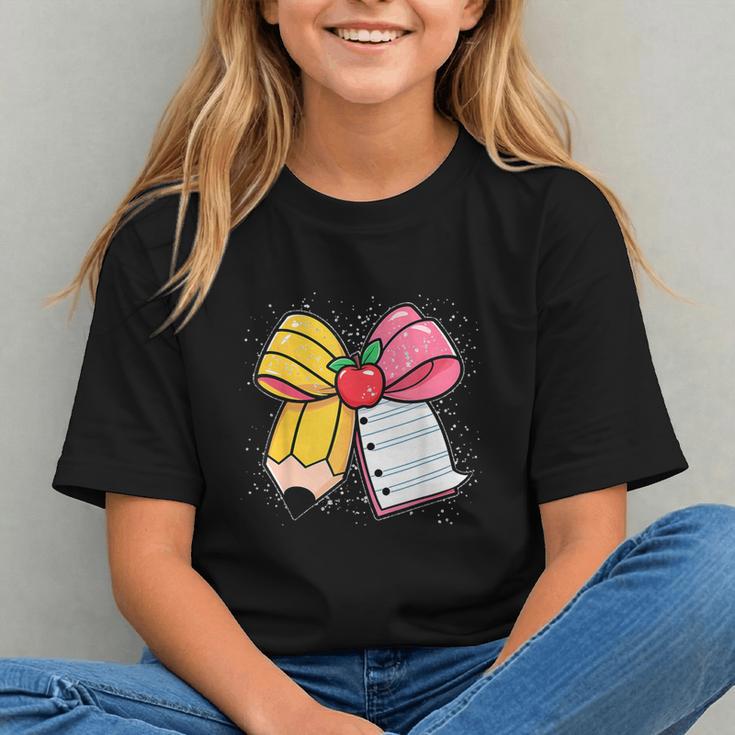 Coquette Pencil Bow First Day Back to School Youth T-Shirt Coquette Pencil Bow First Day Back to School Youth T-Shirt