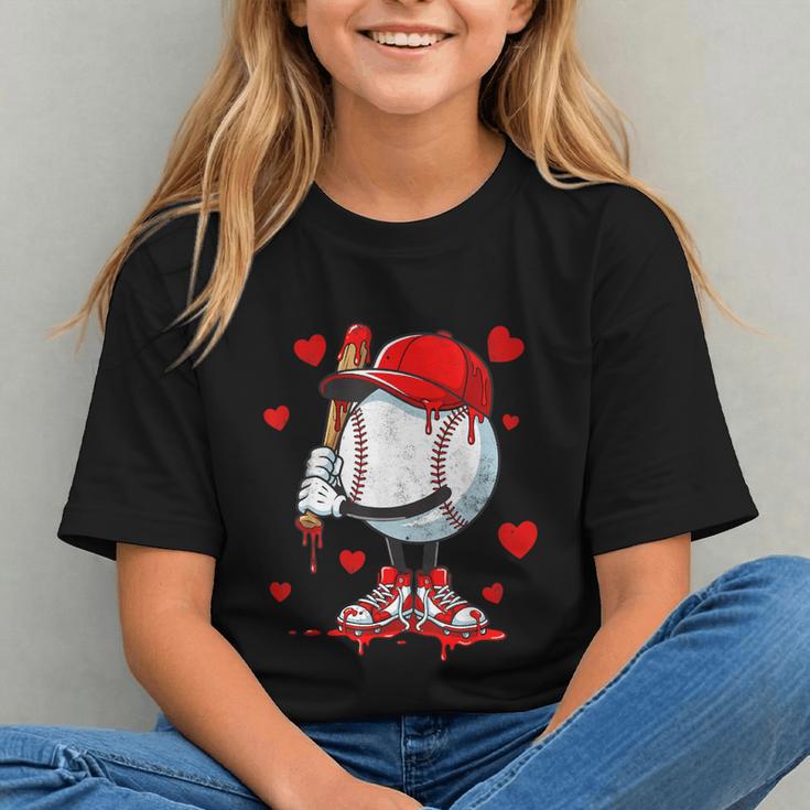 Cute Dripping Baseball Lover Valentines Day Boys Kids Graphic Youth
