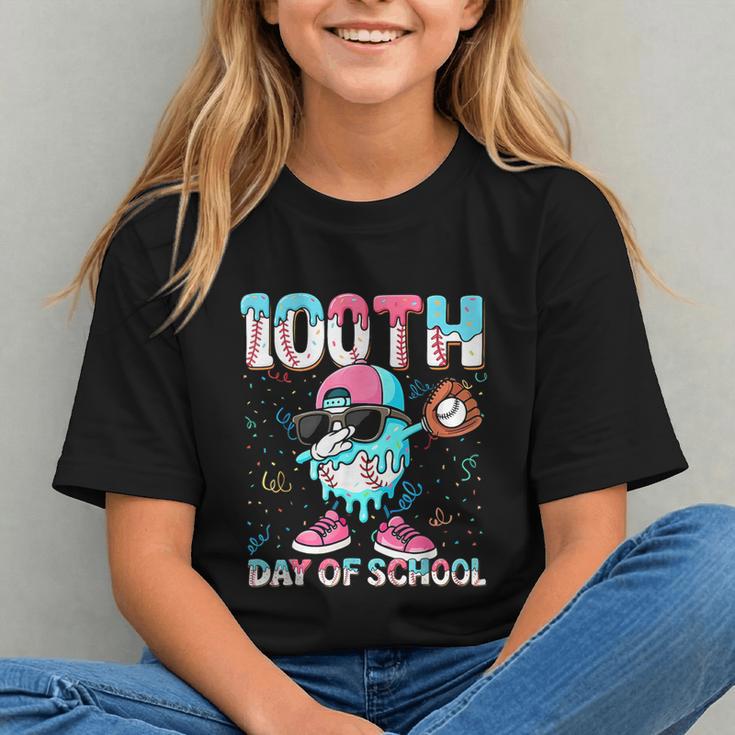 Dabbing Drippy 100th Days Of School Baseball Ice Cream Drip Graphic Youth Dabbing Drippy 100th Days Of School Baseball Ice Cream Drip Graphic Youth