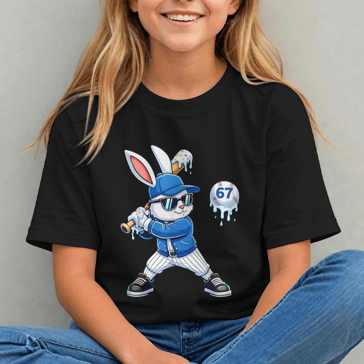 Dripping Drip Baseball Rabbit Bunny Easter Men Boy Kid Graphic Youth