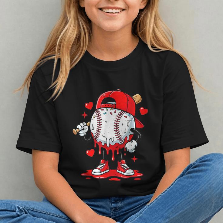 Game Day Baseball Drip Valentine Hearts Sport Lover Graphic Youth