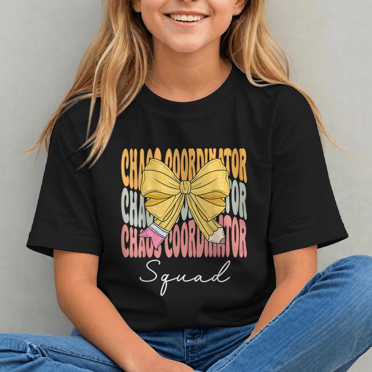 Groovy Bow Chaos Coordinator Back to School Youth T-Shirt Groovy Bow Chaos Coordinator Back to School Youth T-Shirt