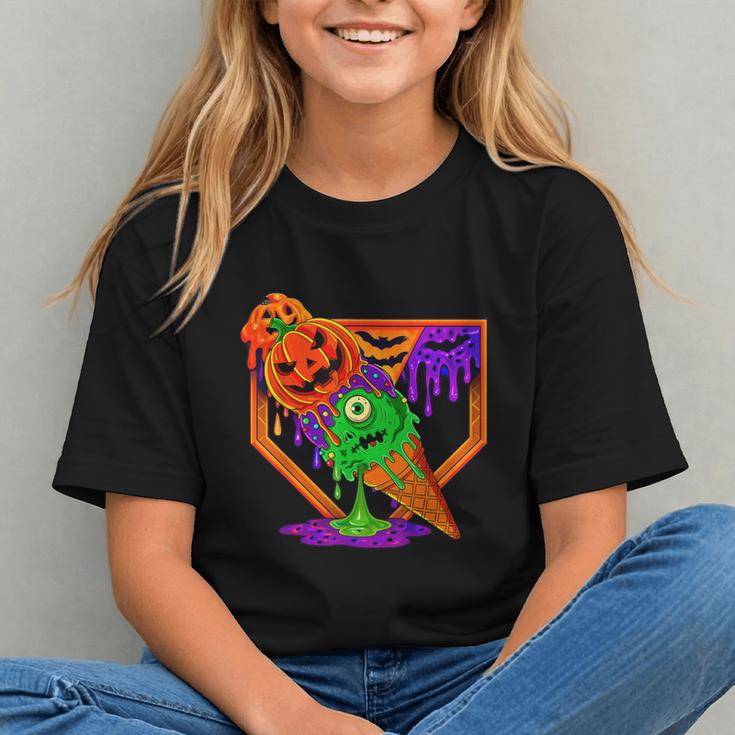 Halloween Baseball Ice Cream Drip Boys Girls Youth Graphic Youth