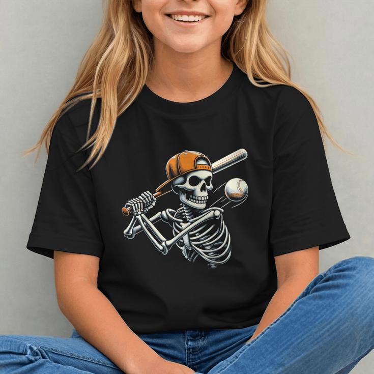 Halloween Boys Batting Skeleton Baseball Graphic Youth