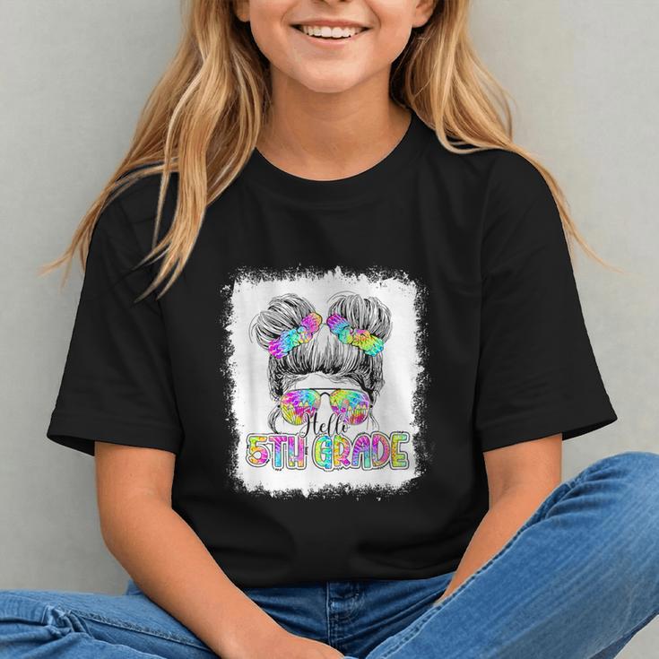 Hello 5th Grade Tie Dye Messy Bun Back to School Youth T-Shirt Hello 5th Grade Tie Dye Messy Bun Back to School Youth T-Shirt