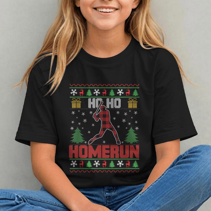 Ho Ho Homerun Xmas Sports Player Baseball Ugly Christmas Graphic Youth Ho Ho Homerun Xmas Sports Player Baseball Ugly Christmas Graphic Youth