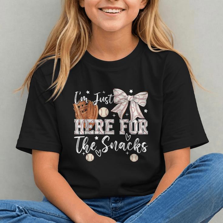 I'm Just Here For The Snacks Baseball Coquette Game Day Girl Graphic Youth I'm Just Here For The Snacks Baseball Coquette Game Day Girl Graphic Youth