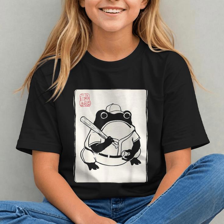 Japanese Grumpy Frog Baseball Player Baseball Graphic Youth Japanese Grumpy Frog Baseball Player Baseball Graphic Youth