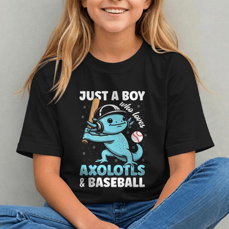 Just A Boy Who Loves Axolotls & Baseball Graphic Youth