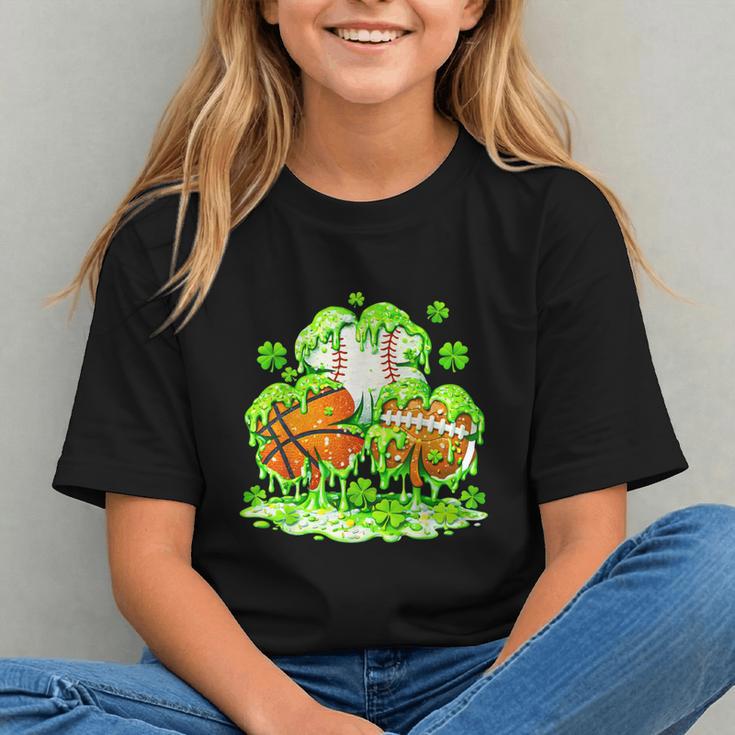 Kids St Patricks Day Shamrock Basketball Baseball Football Graphic Youth