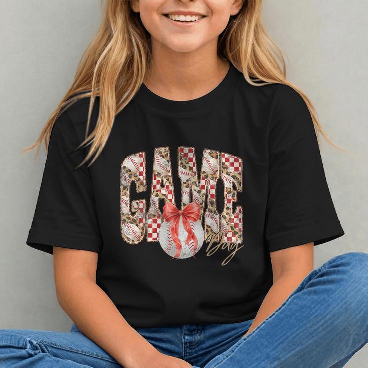 Leopard Checkered Game Day Baseball Coquette Bow Women Girls Graphic Youth Leopard Checkered Game Day Baseball Coquette Bow Women Girls Graphic Youth