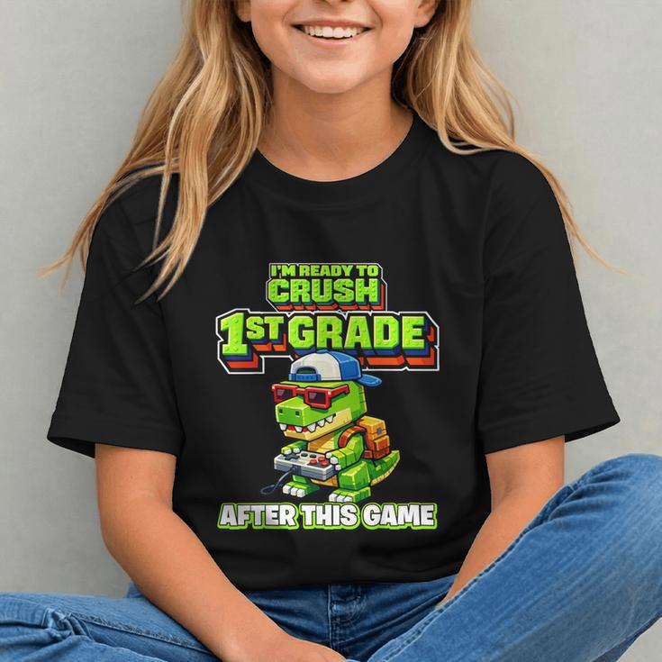 Level Up 1st Grade Dino Gamer Back to School Youth T-Shirt Level Up 1st Grade Dino Gamer Back to School Youth T-Shirt