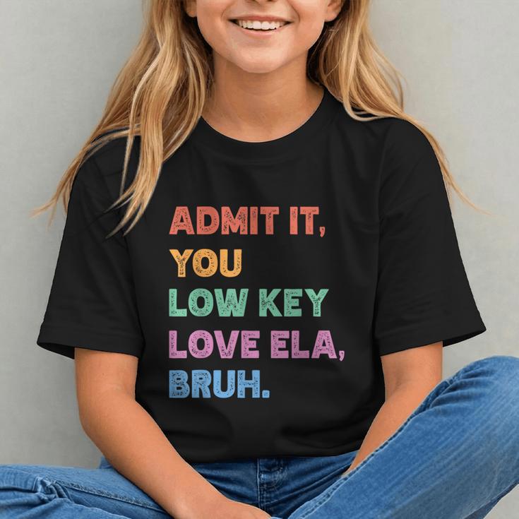 Low Key Loving ELA Bruh! Funny Back to School Youth T-Shirt