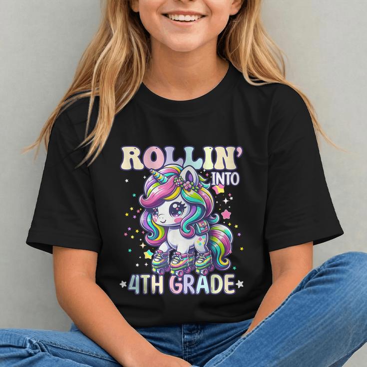 Magical Unicorn Rollin Into 4th Grade Back to School Youth T-shirt