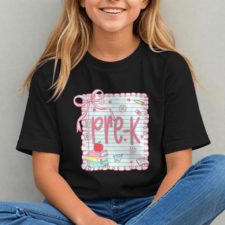 Pink Coquette Bow Preppy Back to School Youth T-Shirt Pink Coquette Bow Preppy Back to School Youth T-Shirt
