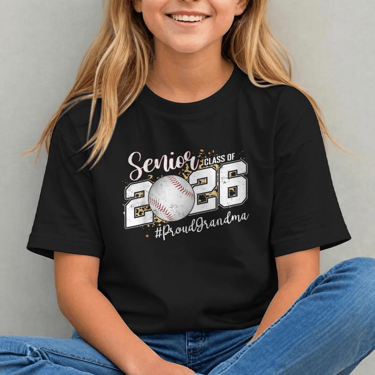 Proud Senior Grandma Class Of 2026 Baseball Graduate Leopard Graphic Youth