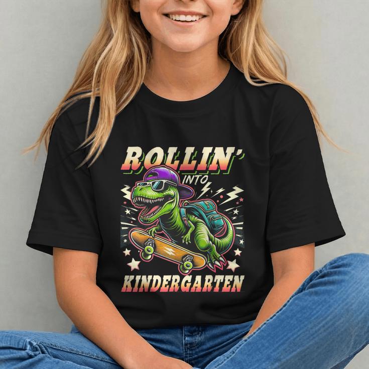Roaring Into Kindergarten Dino Back to School Youth T-Shirt Roaring Into Kindergarten Dino Back to School Youth T-Shirt
