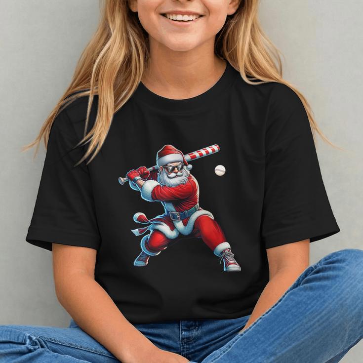 Santa Playing Baseball Men Boys Christmas Baseball Player Graphic Youth Santa Playing Baseball Men Boys Christmas Baseball Player Graphic Youth