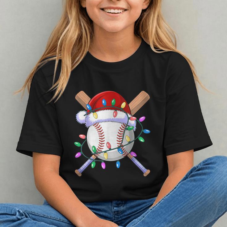Santa Sports Christmas Baseball Player Graphic Youth