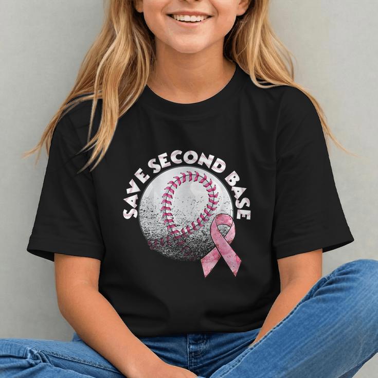 Save 2nd Base Breast Cancer Awareness Pink Ribbon Baseball Graphic Youth Save 2nd Base Breast Cancer Awareness Pink Ribbon Baseball Graphic Youth