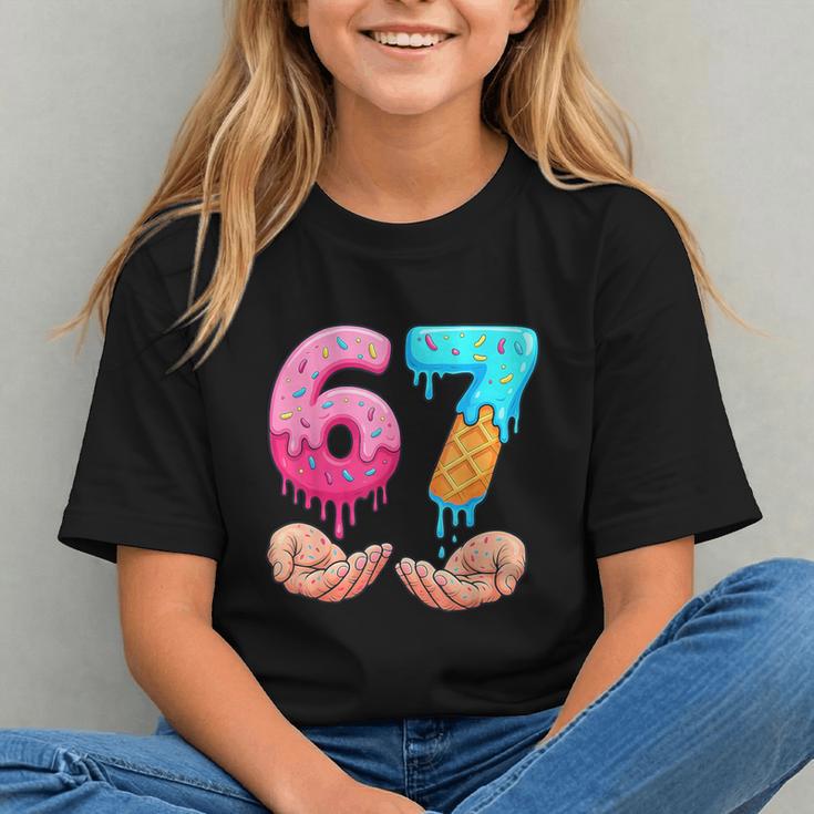 Six Seven 6-7 Baseball Ice Cream Drip 67 Meme Hands Graphic Youth