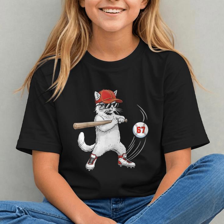 Six Seven 67 Baseball Cat Birthday Men Kids Boys Graphic Youth