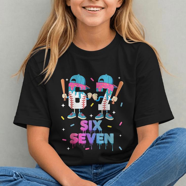 Six Seven Baseball Ice Cream Drip 6 7 Meme Gen Alpha Slang Graphic Youth
