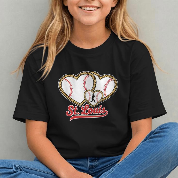 St Louis Leopard Heart Baseball Batter Boys Fan Graphic Youth St Louis Leopard Heart Baseball Batter Boys Fan Graphic Youth