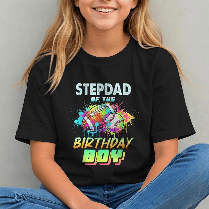 Stepdad Of The Birthday Boy Baseball Football Colorful Graphic Youth Stepdad Of The Birthday Boy Baseball Football Colorful Graphic Youth