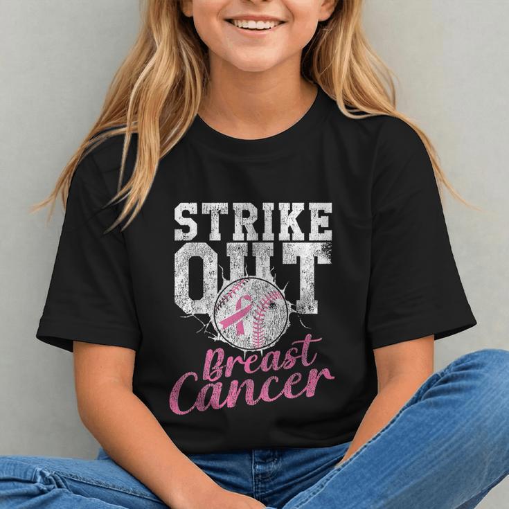 Strike Out Breast Cancer Baseball Warrior Graphic Youth Strike Out Breast Cancer Baseball Warrior Graphic Youth