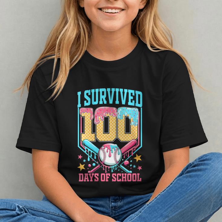 I Survived 100 Days Of School Baseball Drip Students Teacher Graphic Youth I Survived 100 Days Of School Baseball Drip Students Teacher Graphic Youth