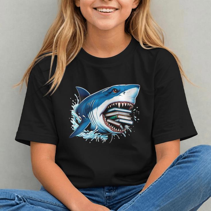 Swim into Back to School! Cute Shark Reading Youth T-shirt Swim into Back to School! Cute Shark Reading Youth T-shirt