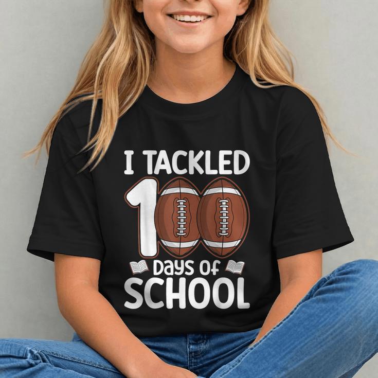 I Tackled 100 Days Of School Baseball Player Kids Teacher Graphic Youth I Tackled 100 Days Of School Baseball Player Kids Teacher Graphic Youth