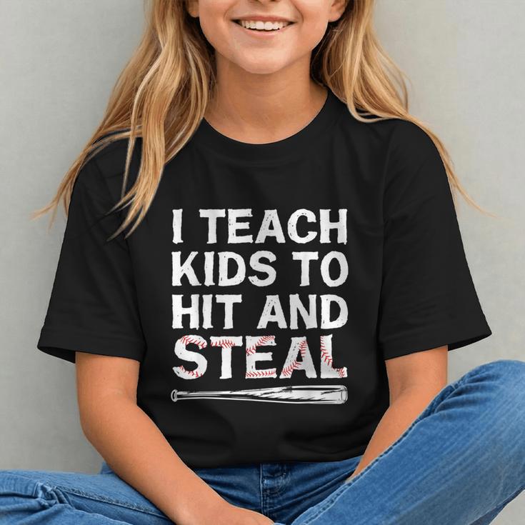 I Teach Kids To Hit And Steal Baseball Coach Sport Lover Men Graphic Youth I Teach Kids To Hit And Steal Baseball Coach Sport Lover Men Graphic Youth
