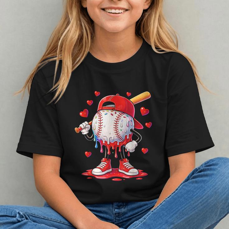 Valentine Baseball Heart Drip Sport Love Valentines Day Boys Graphic Youth