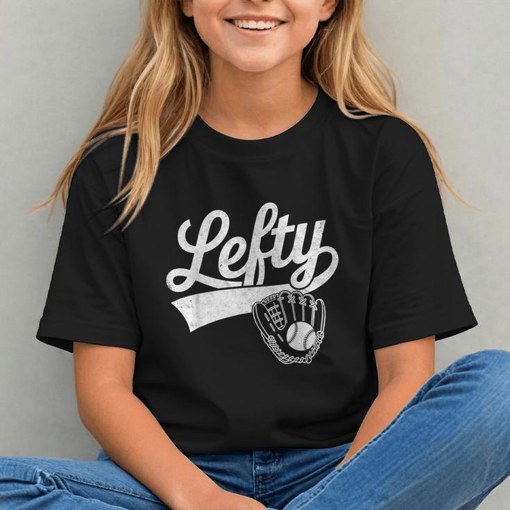 Vintage Baseball Tee Lefty Left Handed Baseball Player Graphic Youth